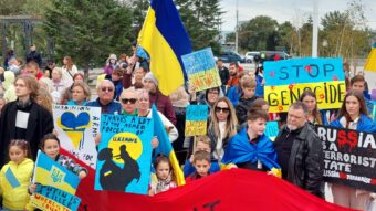 Protest al refugiaților ucraineni