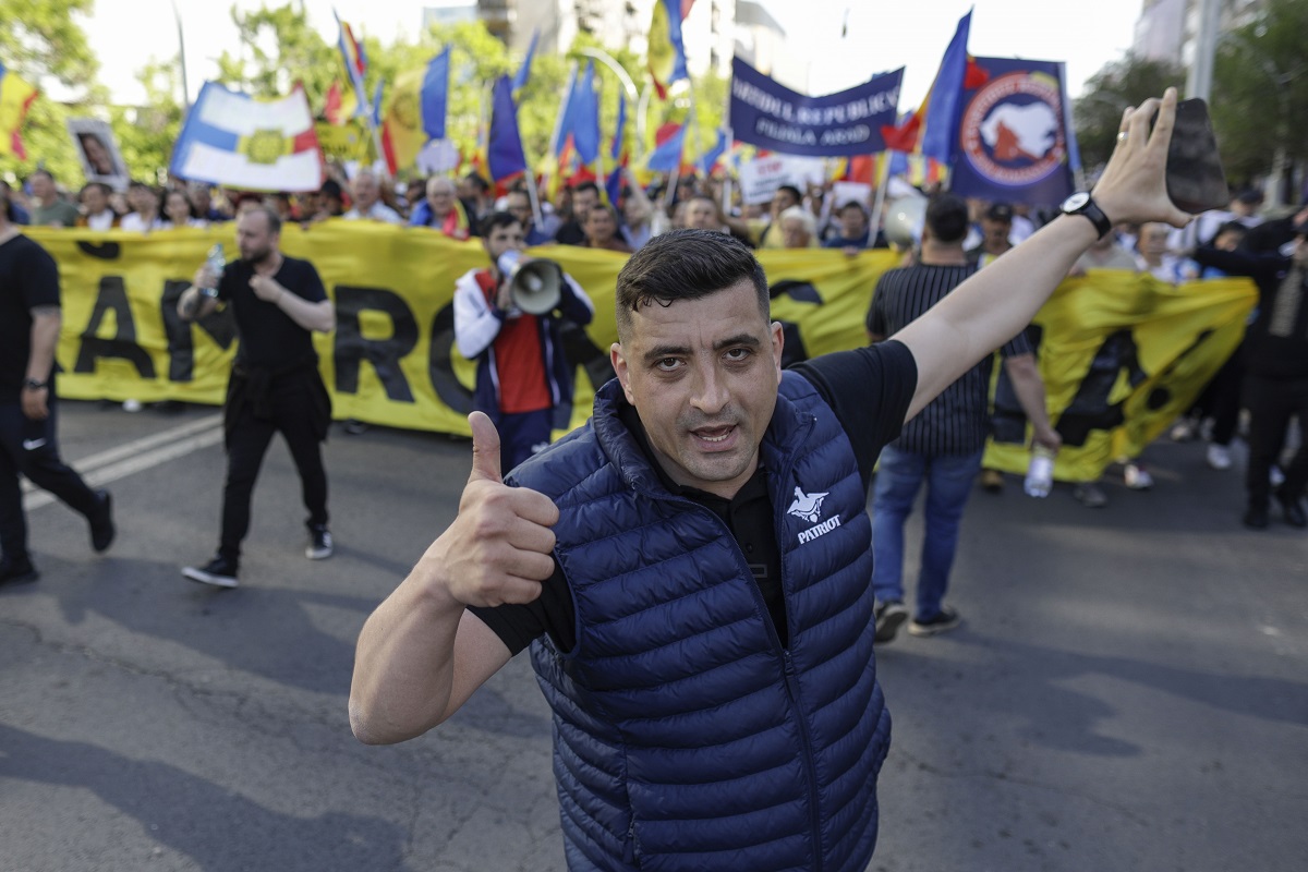 protest aur protestatari george simion