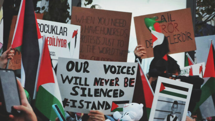 palestina protest steag palestinian gaza