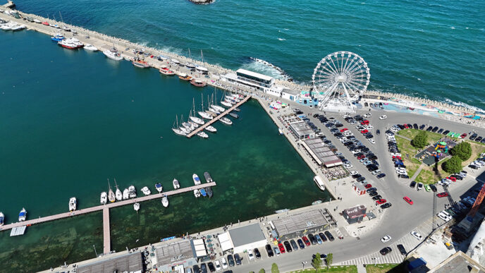 drona portul turistic tomis constanta mare roata panoramica