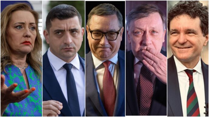 Elena Lasconi (Inquam Photos / Octav Ganea), George Simion (Ilona Andrei / G4Media), Victor Ponta (Lucian Alecu / Alamy / Profimedia), Crin Antonescu (Inquam Photos / George Călin), Nicușor Dan (Facebook / Nicusor Dan)