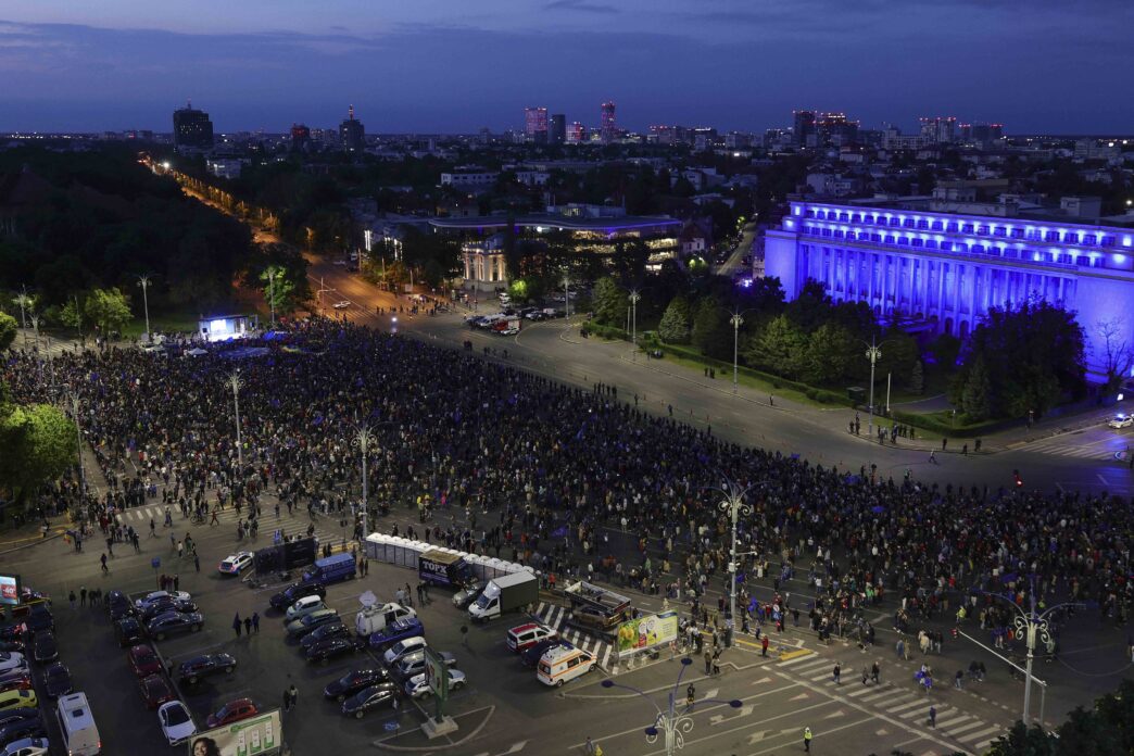 manifestatie pro-UE in piata victoriei