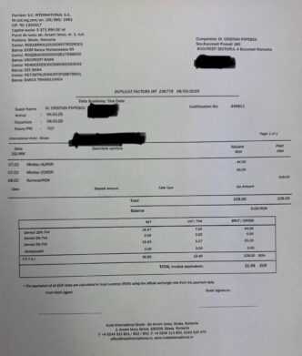 factura hotel international sinaia cristian popescu piedone