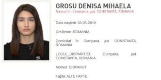 Mihaela Grosu, adolescentă din Cumpăna, dată dispărută
