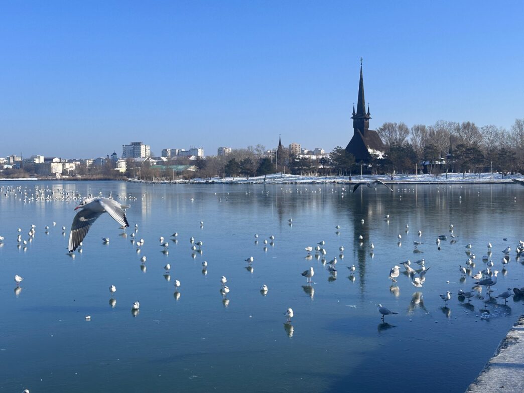 lac tabacarie inghetat iarna