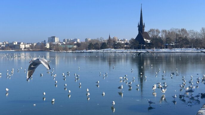 lac tabacarie inghetat iarna