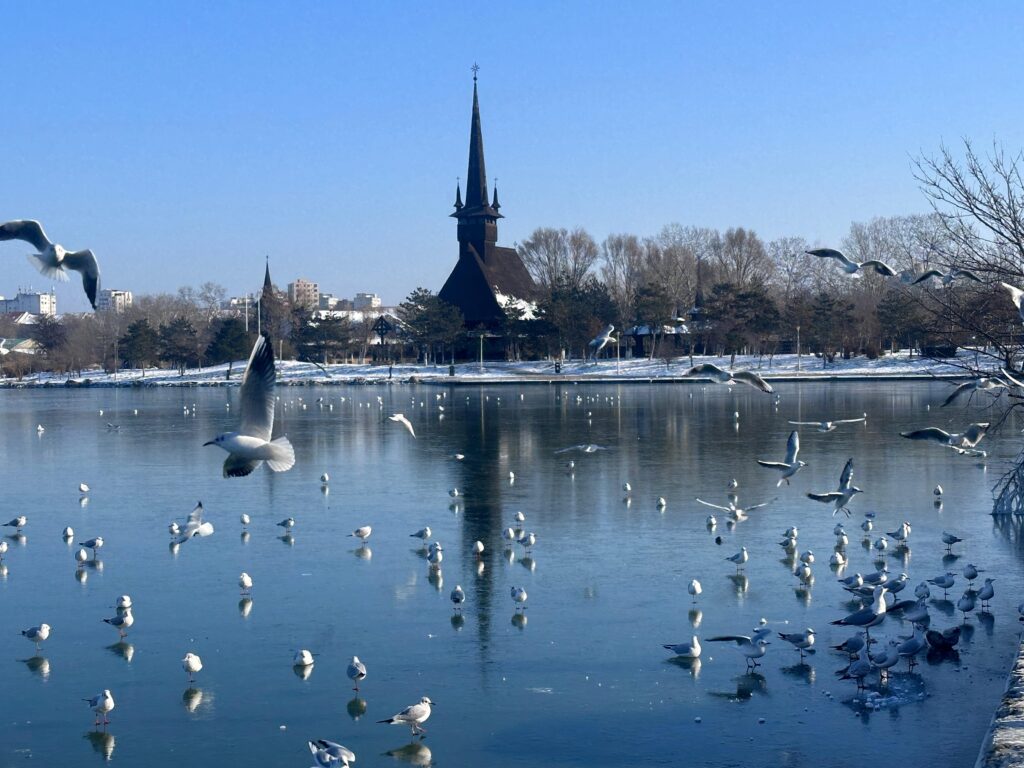 lac tabacarie inghetat iarna
