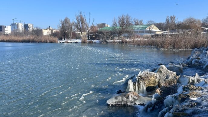 lac tabacarie inghetat iarna